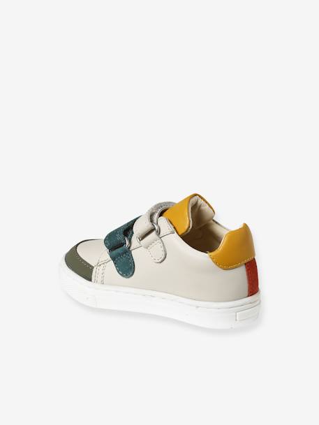 Hook&Loop Leather Trainers for Babies ecru 