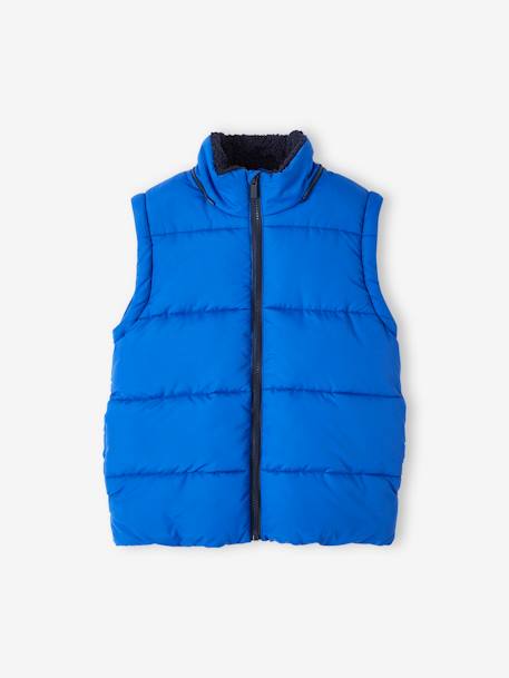 Hooded Jacket with Detachable Sleeves, Polar Fleece Lining, for Boys electric blue 