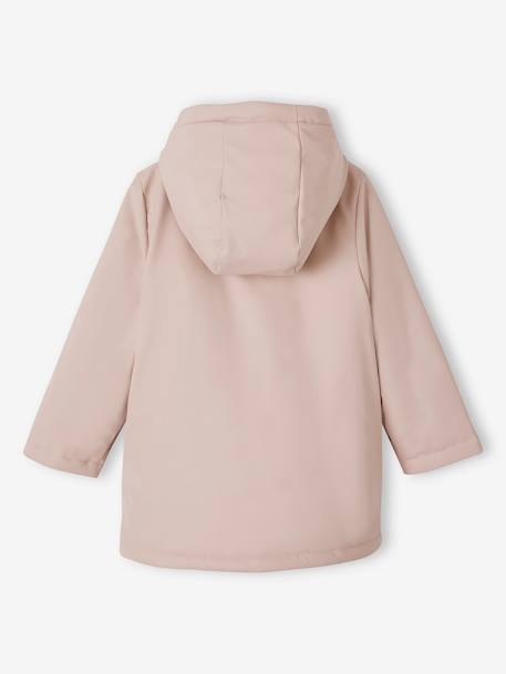 Raincoat with Sherpa Lining for Girls lichen+pale pink 