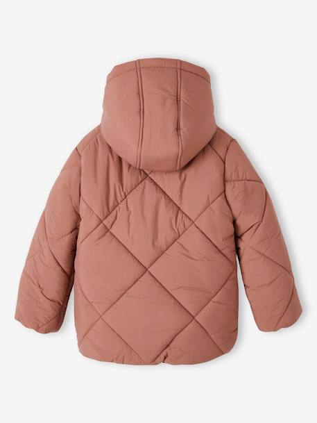 Padded Coat with Hood & Sherpa Lining for Girls blush 