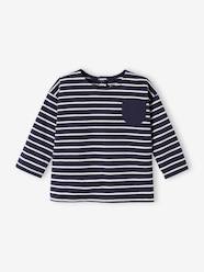 Baby-T-shirts & Roll Neck T-Shirts-Striped Long Sleeve Top, for Babies