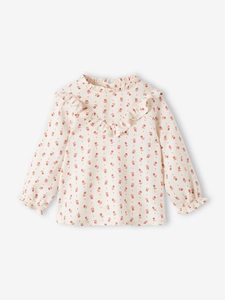 Fluid Floral Blouse for babies ecru 