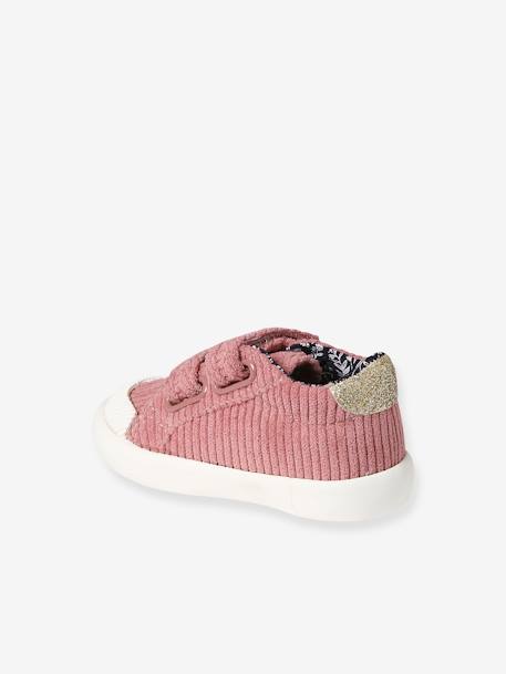 Fabric Trainers with Hook-&-Loop Straps for Babies navy blue+old rose+raspberry pink 