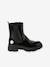 Patent Boots with Zip & Elastic, Junior black 