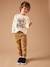 Worker Trousers, Easy to Slip On, for Boys BEIGE MEDIUM SOLID WITH DECOR+lichen+night blue 