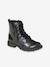 Patent Boots with Laces & Zip, for Girls black+bronze+set black 