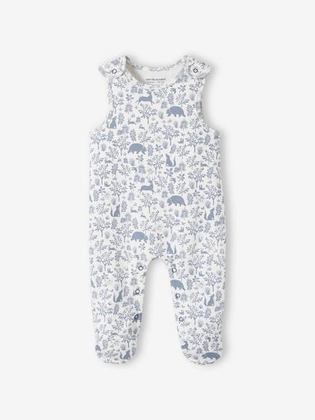 3-Piece Set for Newborns: Jumpsuit + Bodysuit + Comforter in Organic Cotton denim blue+rosy 