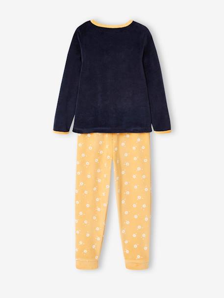 Pack of 2 Daisy Pyjamas in Velour for Girls ochre 