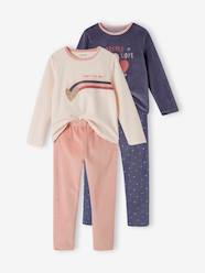 Girls-Pack of 2 "Love" Pyjamas in Velour for Girls