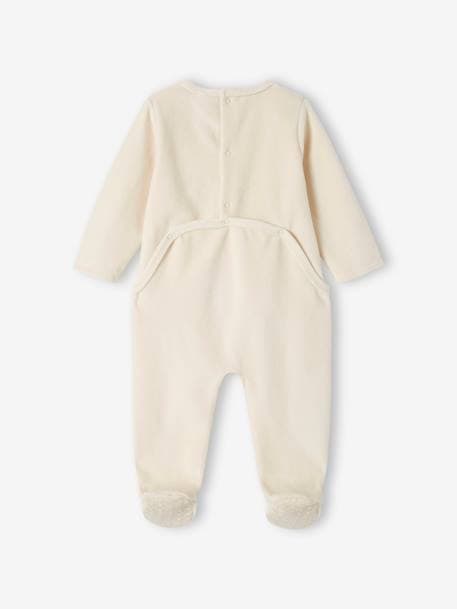 Winnie the Pooh Sleepsuit in Velour for Baby Boys, Disney® vanilla 