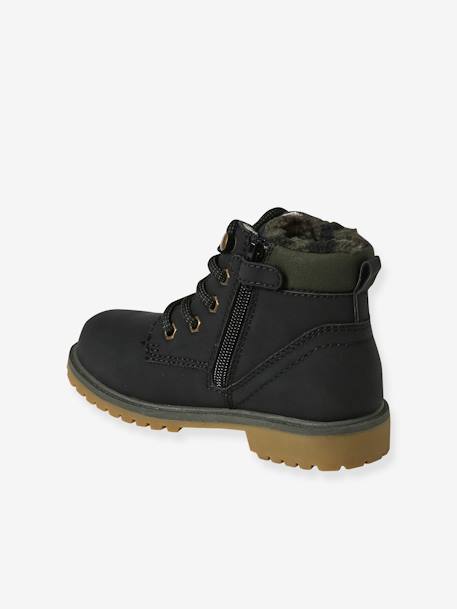 Furry Boots with Laces & Zips for Children black 