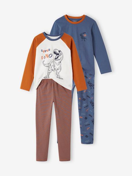 Pack of 2 Dino Pyjamas for Boys indigo 