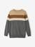 Striped Colourblock Jumper in Fine Knit for Boys BEIGE LIGHT SOLID WITH DESIGN+marl grey 