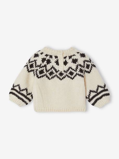 Jacquard Knit Jumper for Babies marl beige 