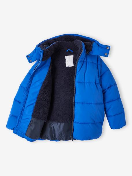 Hooded Jacket with Detachable Sleeves, Polar Fleece Lining, for Boys electric blue 