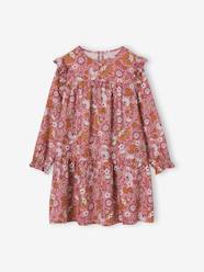 Girls-Frilly Dress with Floral Print for Girls