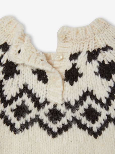 Jacquard Knit Jumper for Babies marl beige 