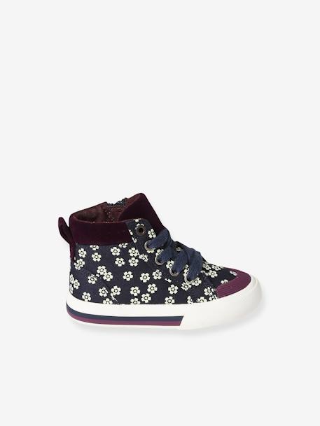 High-Top Trainers with Laces & Zip, for Babies printed violet 