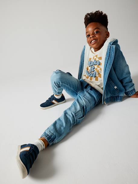 Pull-On Cargo-Type Denim Trousers for Boys double stone+stone 