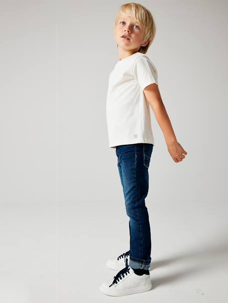 MEDIUM Hip, MorphologiK Straight Leg Waterless Jeans, for Boys Dark Blue+Denim Blue 