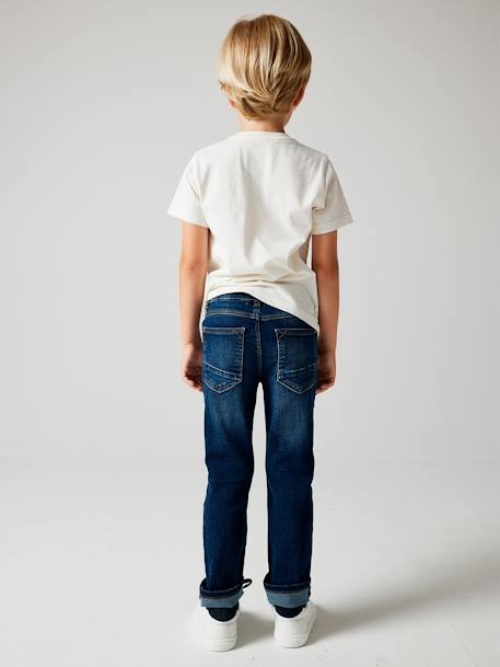 MEDIUM Hip, MorphologiK Straight Leg Waterless Jeans, for Boys Dark Blue+Denim Blue 