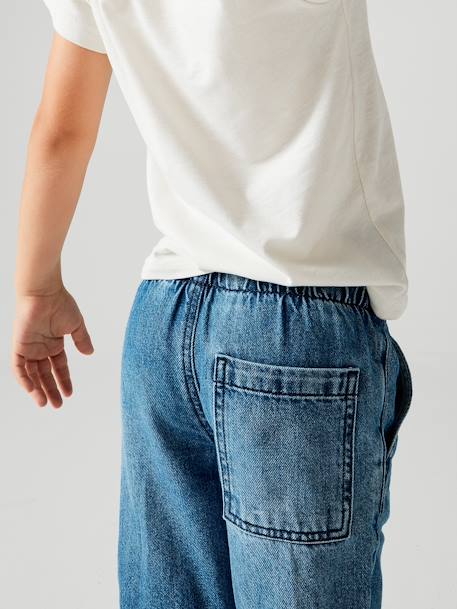 Wide Easy to Slip On Jeans for Boys bleached denim+denim grey+stone 