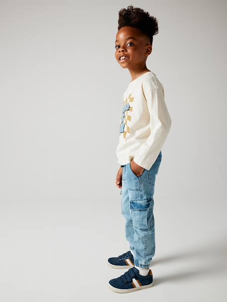 Pull-On Cargo-Type Denim Trousers for Boys double stone+stone 