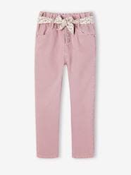 Girls-Paperbag Trousers & Floral Belt for Girls