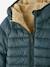 Reversible Hooded Jacket, Padded & in Sherpa, for Boys fir green 