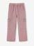 Easy-to-Slip-On Cargo Trousers for Girls mauve+pearly grey 