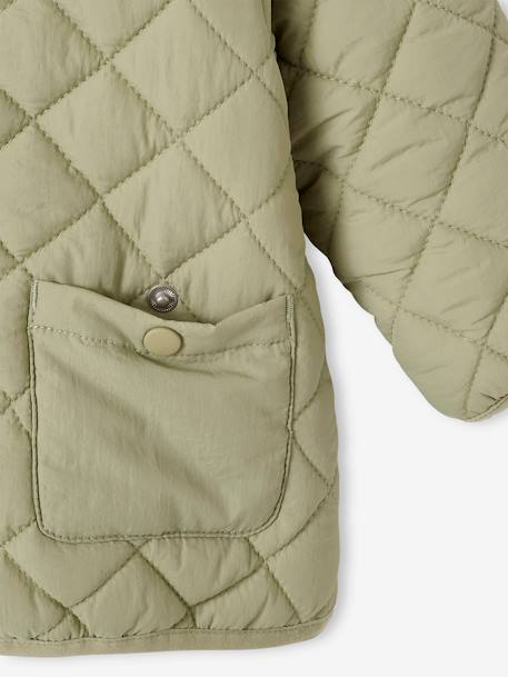 Padded Jacket with Hood, for Babies ecru+green+ocean blue 