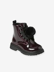 -Patent Boots with Laces & Zip, for Babies