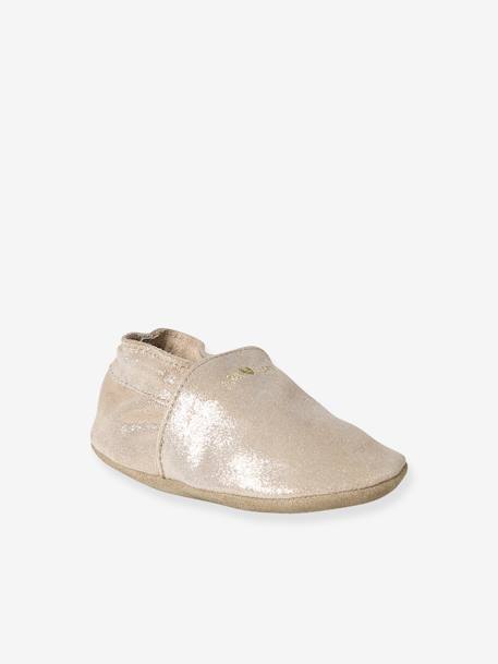 Supple Leather Shoes with Elastic, for Babies gold 