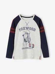 Top with Dog Animation Badge & Long Raglan Sleeves for Boys