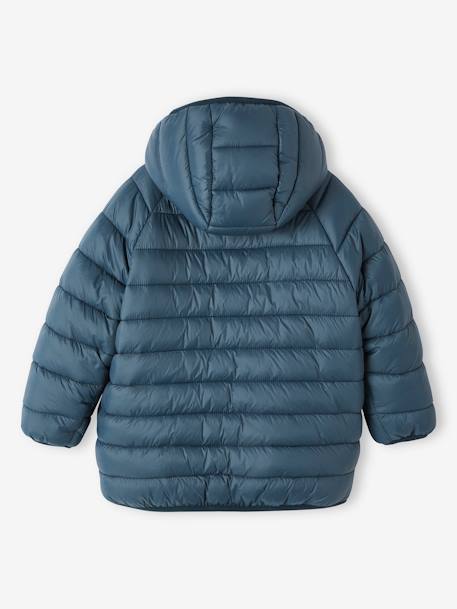 Reversible Hooded Jacket, Padded & in Sherpa, for Boys fir green 