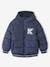 College-Style Padded Jacket with Polar Fleece Lining for Boys fir green+navy blue 