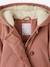 Hooded Parka in Chic Peachskin Effect Fabric for Girls dusky pink+navy blue 