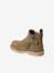 Leather Boots with Zip & Elastic for Babies khaki 