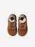 Furry Leather Boots with Laces & Zips for Babies camel 