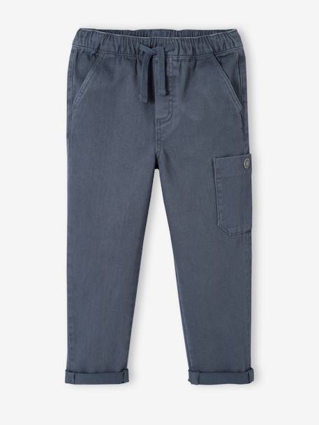 Coloured Cargo Trousers for Boys caramel+petrol blue 