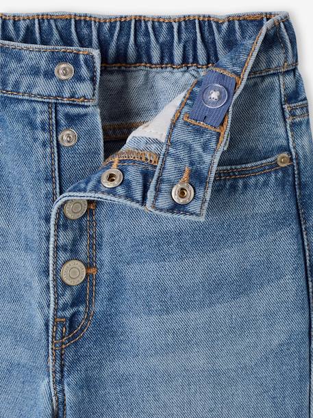 MEDIUM Hip Morphologik Mom Fit Jeans for Girls denim blue+double stone+stone 