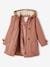 Hooded Parka in Chic Peachskin Effect Fabric for Girls dusky pink+navy blue 