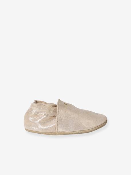 Supple Leather Shoes with Elastic, for Babies gold 