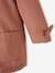 Hooded Parka in Chic Peachskin Effect Fabric for Girls dusky pink+navy blue 