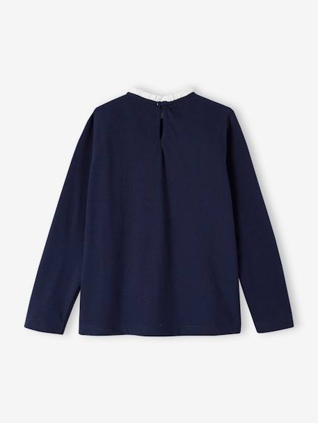 Harry Potter® Long Sleeve Top with Voile Collar for Girls navy blue 