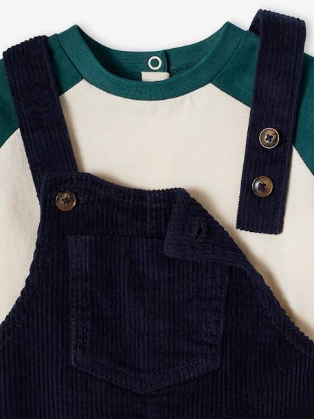 4-Piece Ensemble: Top + Dungarees + Cap + Socks for Babies night blue 