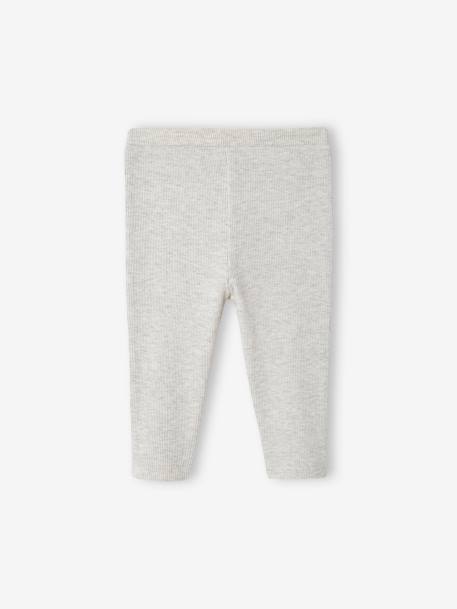 Basics Leggings in Rib Knit for Babies dusky pink+green+marl beige 