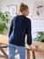 Fleece Sweatshirt, Maternity & Nursing Special BROWN LIGHT SOLID+navy blue 