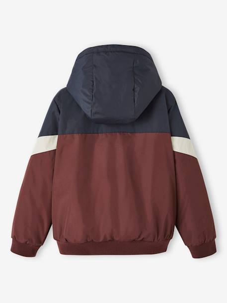 Colourblock Windcheater Jacket for Boys BEIGE DARK SOLID WITH DESIGN+bordeaux red 