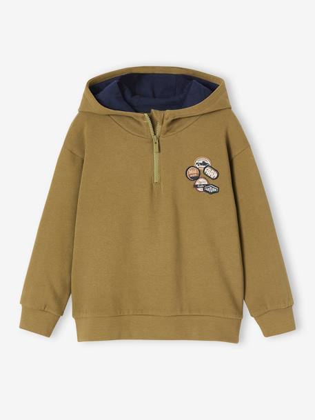 Hoodie with Animation Badges for Boys olive 